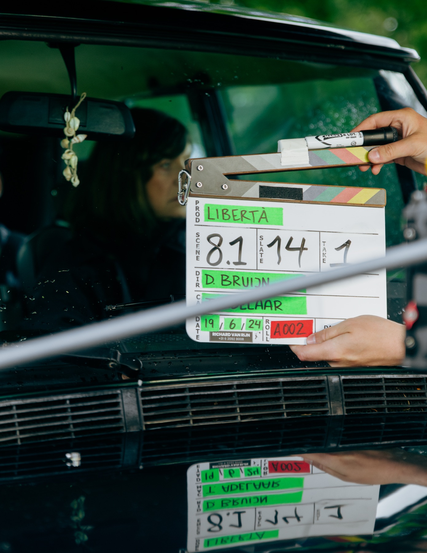 On set — clapperboard